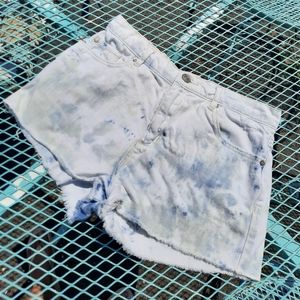 Garage Bleached High-Waisted Denim Shorts